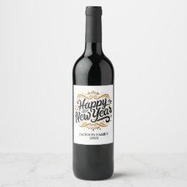 Etiqueta Para Botella De Vino Año Nuevo Personalizado