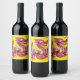 Etiqueta Para Botella De Vino año rojo del dragón con letra china amarilla (Botellas)