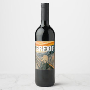 Etiqueta Para Botella De Vino ANTI BREXIT, "The Scream" de Edvard Munch, 1893: