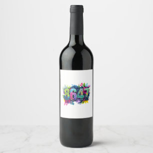 Etiqueta Para Botella De Vino Anti Trump 8647 Floral Resist 86 47 Impugnar a Tru