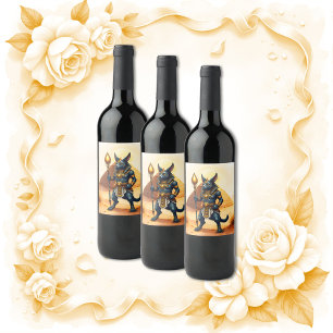 Etiqueta Para Botella De Vino Anubis personalizado - Dios egipcio de la vida des