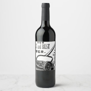 Etiqueta Para Botella De Vino Anuncio de cortadora de césped vintage