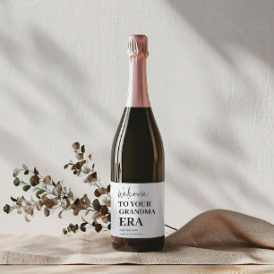 Etiqueta Para Botella De Vino Anuncio de embarazo de bienvenida a la abuela