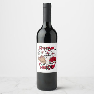 Etiqueta Para Botella De Vino Anuncio de embarazo en Navidad de temporada de con
