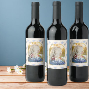 Etiqueta Para Botella De Vino Anuncio de graduación de Melocotón Retro