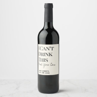 Etiqueta Para Botella De Vino Anuncio Divertido y Moderno de Embarazo Revelación