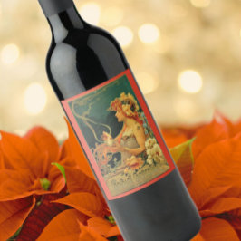 Etiqueta Para Botella De Vino Anuncio floral de chocolate caliente de Art Nouvea