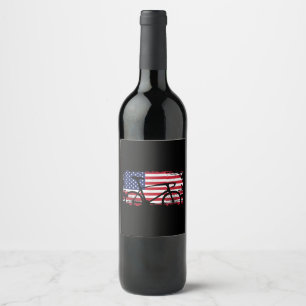 Etiqueta Para Botella De Vino Aparato de ciclismo de carretera con bandera estad