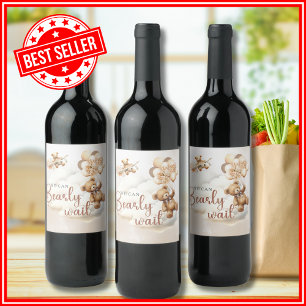 Etiqueta Para Botella De Vino Apenas Podemos Esperar Cumpleaños del Bebe Cub Bro