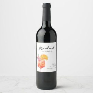 Etiqueta Para Botella De Vino Aperol Spritz Bridal Shower Floral