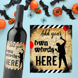 Etiqueta Para Botella De Vino Apocalipsis de Halloween de zombie grunge