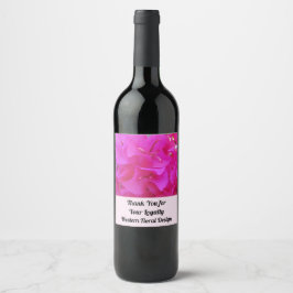 Etiqueta Para Botella De Vino Apreciación del cliente Foto de Flor Rosa Gracias