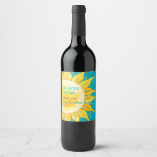 Etiqueta Para Botella De Vino Aquí viene el Baby Shower de Son Boy Blue Sunshine