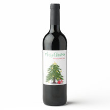 Árbol de Navidad con presente rojo