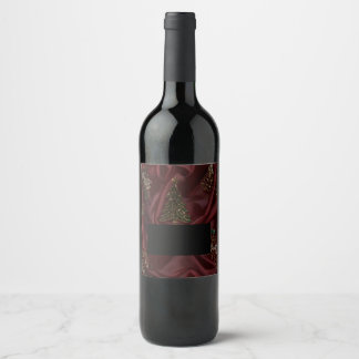 Etiqueta Para Botella De Vino Árbol de Navidad de Cristal Borgoña