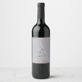 Etiqueta Para Botella De Vino Árbol de Navidad mínimo