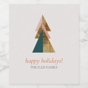 Etiqueta Para Botella De Vino Árbol de Navidad mínimo