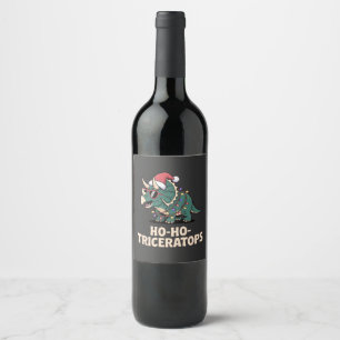 Etiqueta Para Botella De Vino Árbol Divertido Rex Dinosaurio Humor Vacaciones