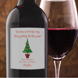Etiqueta Para Botella De Vino Árbol gracioso no es lo único que se está iluminan