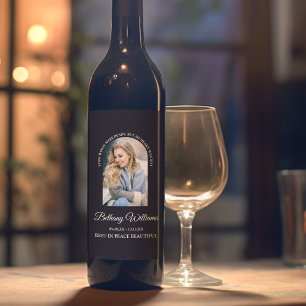 Etiqueta Para Botella De Vino Arco de Foto Personalizado Memorial Moderno