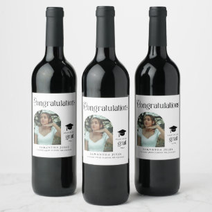 Etiqueta Para Botella De Vino Arco de graduación moderno Felicitaciones foto de