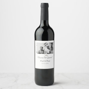 Etiqueta Para Botella De Vino Arco gris celebra 60 años de aniversario de bodas 