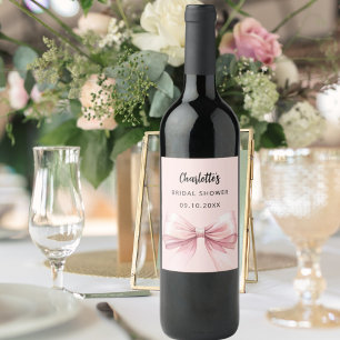 Etiqueta Para Botella De Vino Arco rosa Ducha de Novia