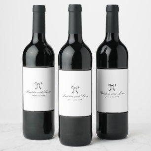 Etiqueta Para Botella De Vino Arco Simple Clásico Boda