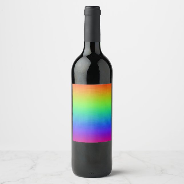 Etiqueta Para Botella De Vino Arcoiris (Anverso)