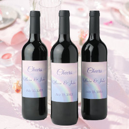 Etiqueta Para Botella De Vino Arcoiris de esperanza - pastel, boda