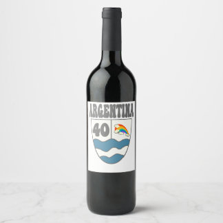 Etiqueta Para Botella De Vino Argentinien Ruta 40 Autobahnschild mit Regenbogen