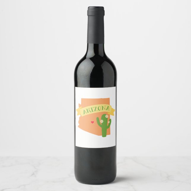 Etiqueta Para Botella De Vino Arizona (Anverso)