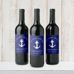 Etiqueta Para Botella De Vino Armada de anclaje en barco personalizada