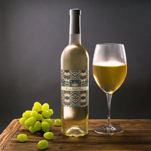 Etiqueta Para Botella De Vino Art Déco escandinavo personalizable