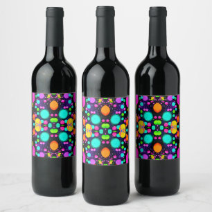 Etiqueta Para Botella De Vino arte abstracto brillante