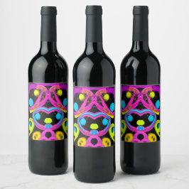 Etiqueta Para Botella De Vino arte abstracto brillante