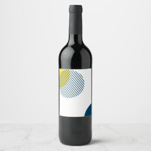 Etiqueta Para Botella De Vino Arte abstracto urbano moderno, sencillo, mínimo y 