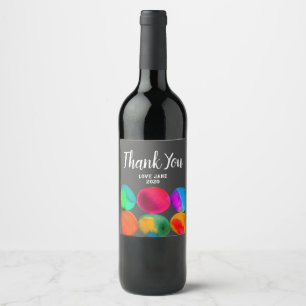 Etiqueta Para Botella De Vino Arte acuático moderno regalo de agradecimiento