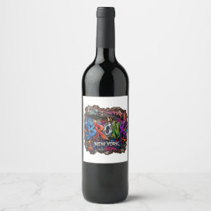 Etiqueta Para Botella De Vino Arte callejero urbano de grafiti del Bronx Nueva Y