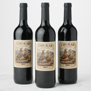 Etiqueta Para Botella De Vino Arte de pareja de perdiz chucar