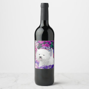 Etiqueta Para Botella De Vino Arte de perros pintando el territorio blanco de We