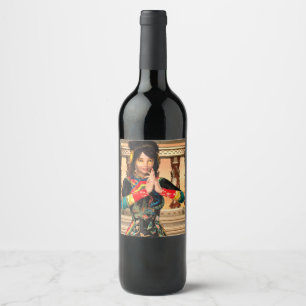 Etiqueta Para Botella De Vino Arte de retrato de fantasía de emperatriz china