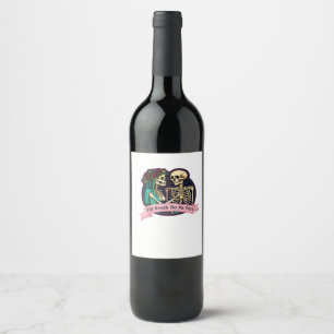 Etiqueta Para Botella De Vino Arte de San Valentín Hasta que la Muerte nos Separ