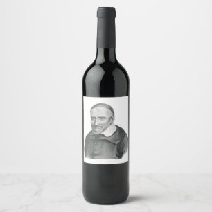 Etiqueta Para Botella De Vino Arte Misericordia Suave de San Vicente de Paúl