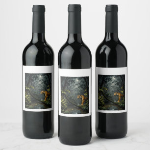 Etiqueta Para Botella De Vino Arte tigre