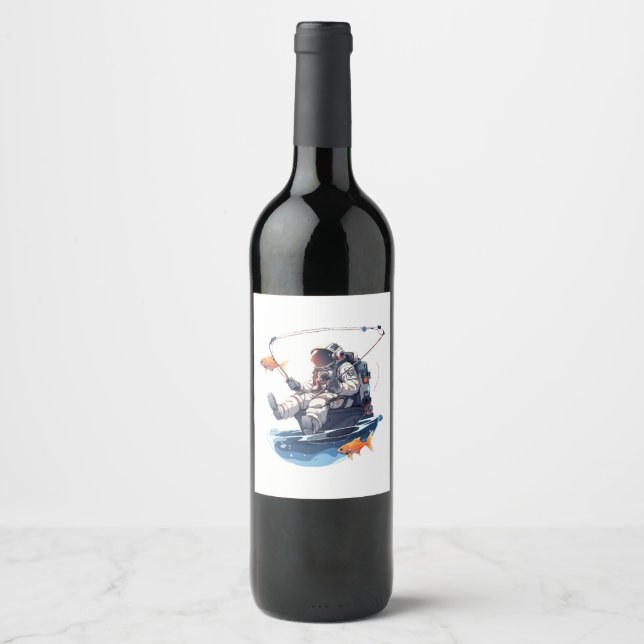 Etiqueta Para Botella De Vino astronauta (Anverso)