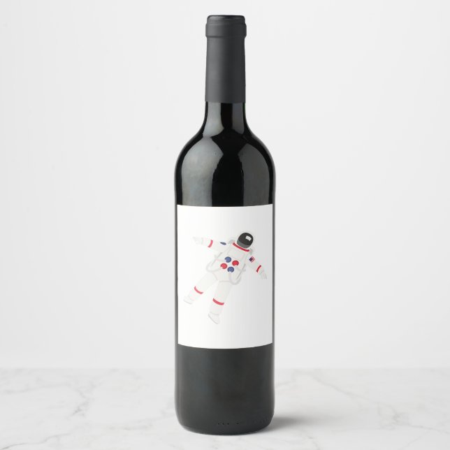 Etiqueta Para Botella De Vino Astronauta (Anverso)