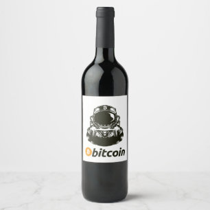 Etiqueta Para Botella De Vino Astronauta BITCOIN-Crypto