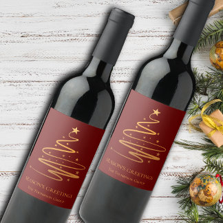 Etiqueta Para Botella De Vino Atentamente, Saludos Corporativos de Temporada Ele