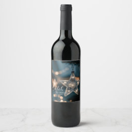 Etiqueta Para Botella De Vino Atrapa la estrella mágica de Navidad